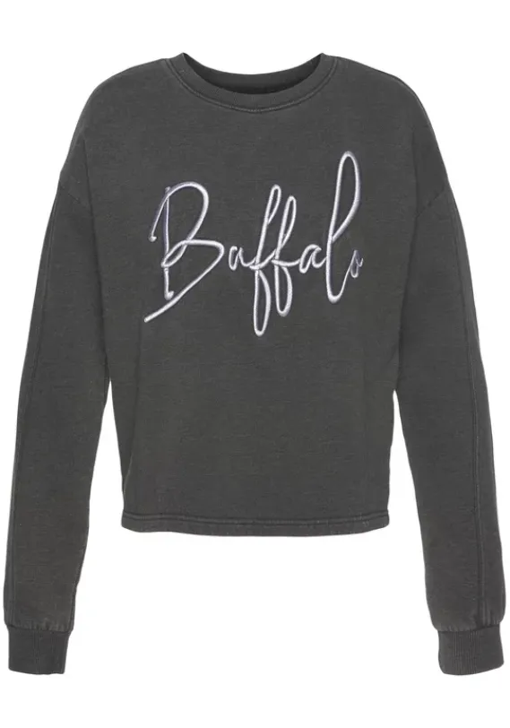 Homewear-Oberteile|Buffalo Sweatshirt Schwarz