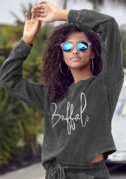 Homewear-Oberteile|Buffalo Sweatshirt Schwarz