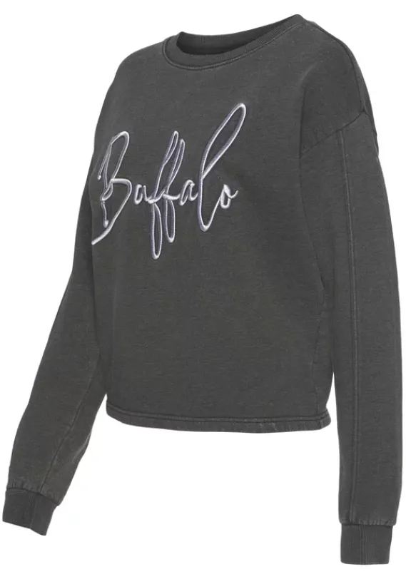 Homewear-Oberteile|Buffalo Sweatshirt Schwarz