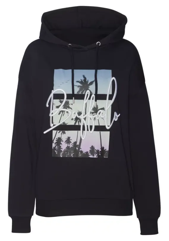 Homewear-Oberteile|Buffalo Sweatshirt Schwarz