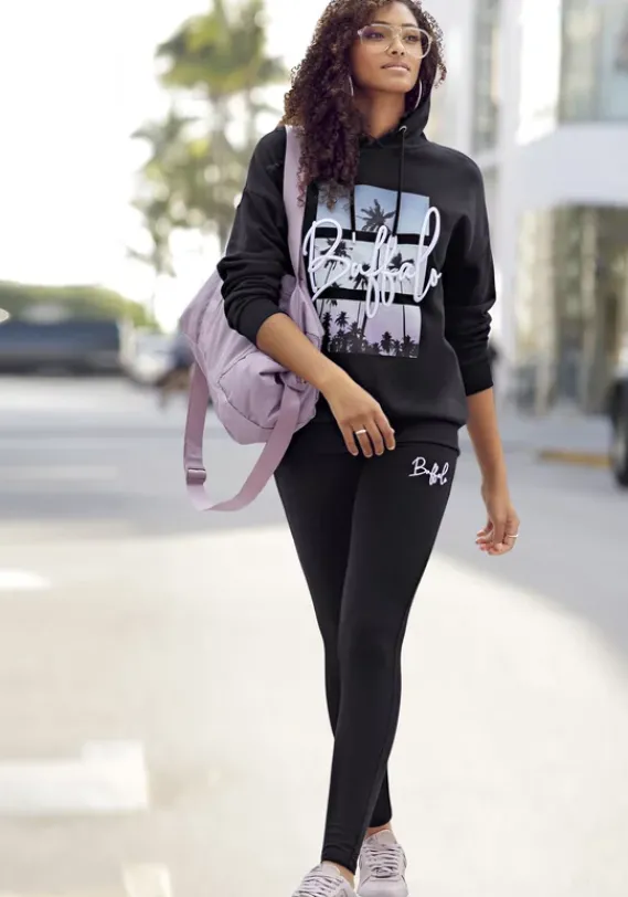 Homewear-Oberteile|Buffalo Sweatshirt Schwarz