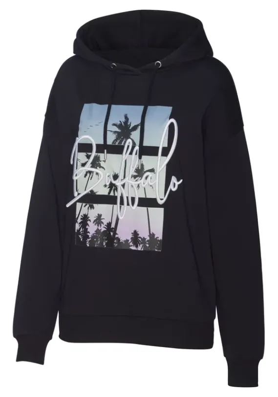 Homewear-Oberteile|Buffalo Sweatshirt Schwarz