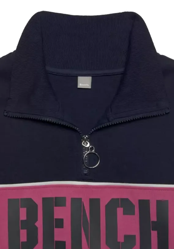 Damenshirts|Bench. Sweatshirt Navy-Pink