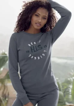 Damenshirts|H.I.S Sweatshirt Navy