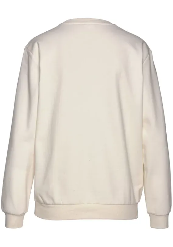 Damenshirts|LASCANA Sweatshirt Hellbeige-Natur-Hellrosa