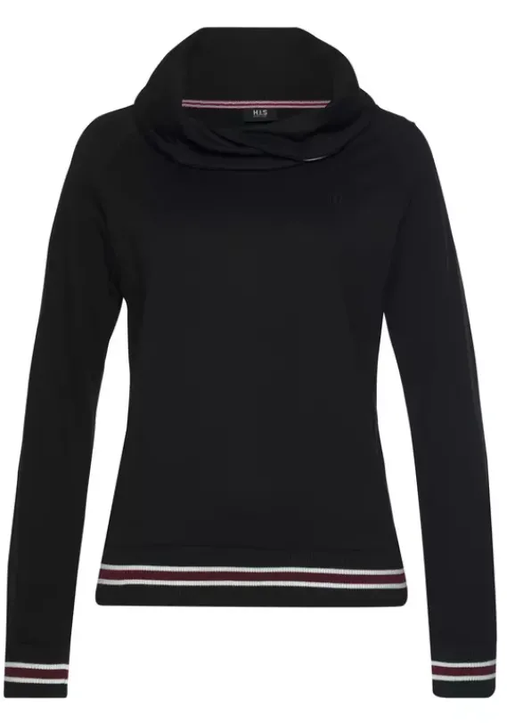 Damenshirts|H.I.S Sweatshirt Schwarz