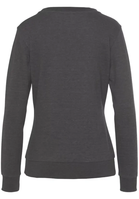 Damenshirts|Bench. Sweatshirt"-Loungeshirt" Anthrazit Meliert