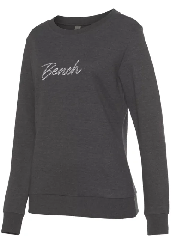 Damenshirts|Bench. Sweatshirt"-Loungeshirt" Anthrazit Meliert