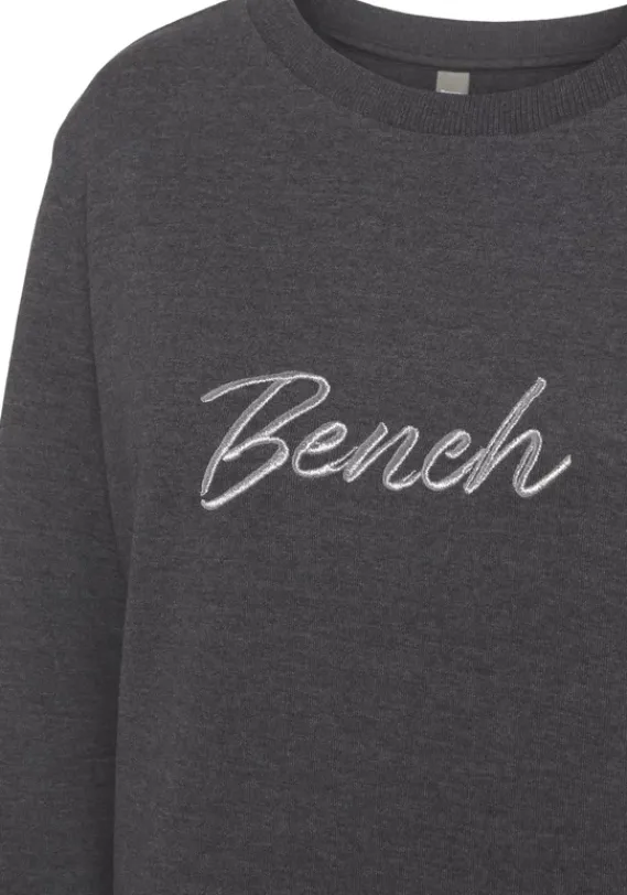 Damenshirts|Bench. Sweatshirt"-Loungeshirt" Anthrazit Meliert