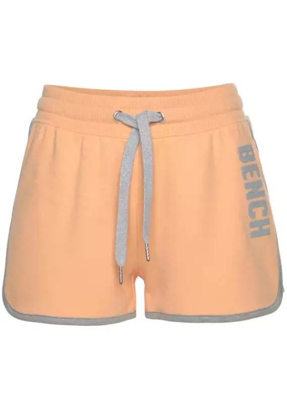 Nachhaltige Homewear|Bench. Sweatshorts"Mit Elastischem Bundchen," Pfirsich-Grau-Meliert