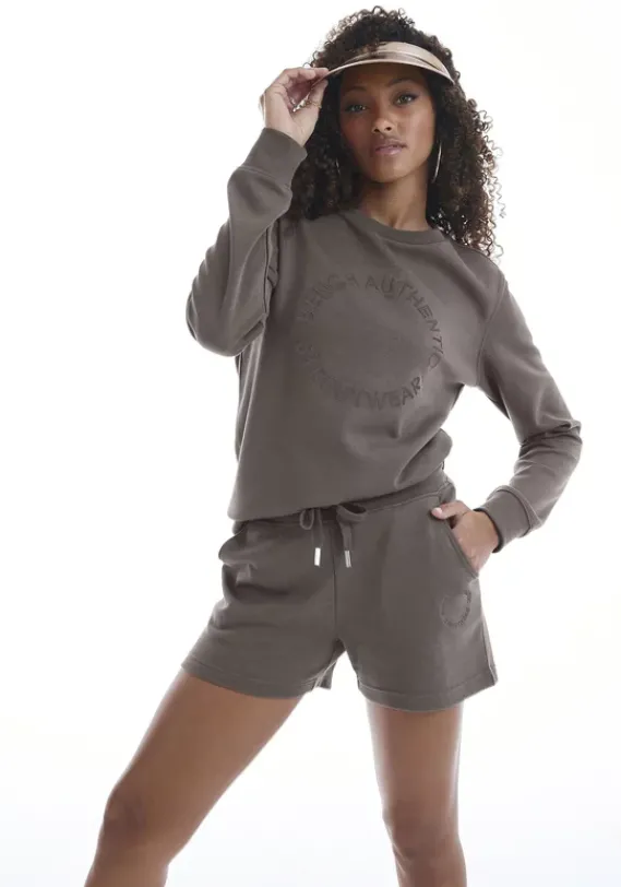 Shorts|Bench. Sweatshorts"Mit Logostickerei" Taupe