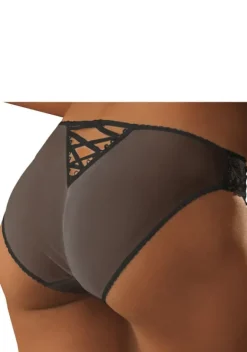 Reizwasche|JETTE Tanga Schwarz-Caramel