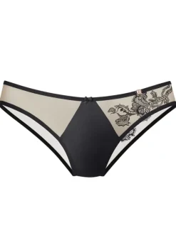 Slips|JETTE Tanga Schwarz-Caramel