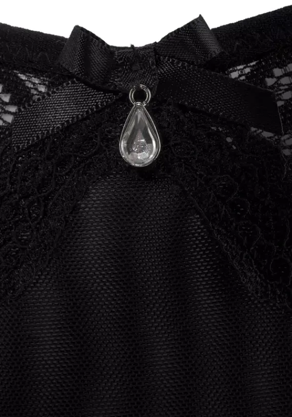 Slips|petite fleur gold Tanga Schwarz