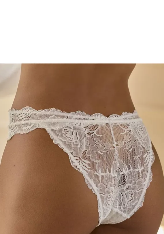 Dessous|LASCANA Tanga Elfenbeinweis