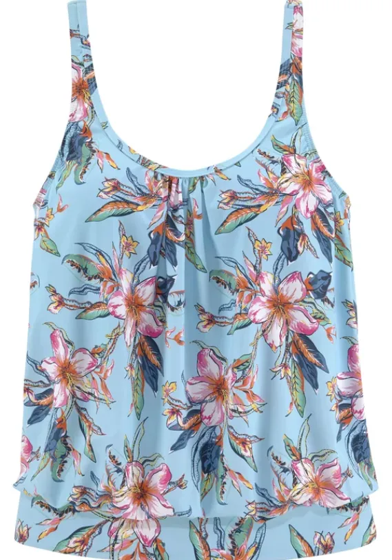 Bikini-Oberteile|LASCANA Tankini-Top"Malia" Hellblau-Bedruckt