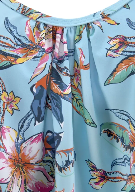 Bikini-Oberteile|LASCANA Tankini-Top"Malia" Hellblau-Bedruckt