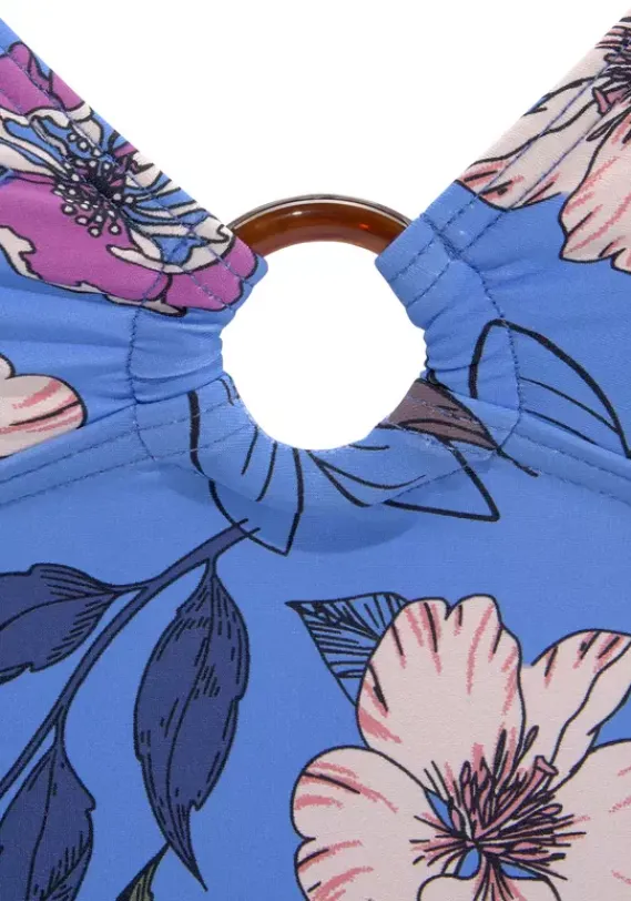 Tankinis|s.Oliver Tankini-Top"Maya" Blau-Bedruckt