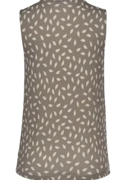 Damenshirts|Vivance Tanktop Taupe-Creme Bedruckt