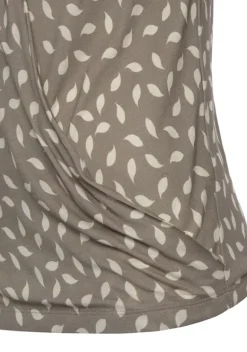 Damenshirts|Vivance Tanktop Taupe-Creme Bedruckt