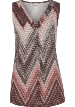 Damenshirts|LASCANA Tanktop Sand-Bordeaux Bedruckt