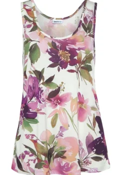 Damenshirts|Beachtime Tanktop Bedruckt+Weis