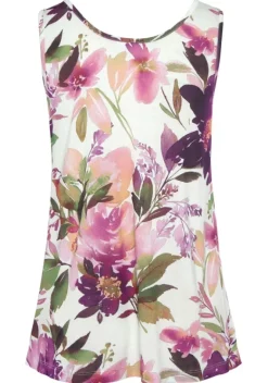 Damenshirts|Beachtime Tanktop Bedruckt+Weis