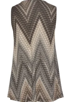 Damenshirts|LASCANA Tanktop Schwarz-Braun-Creme Bedruckt