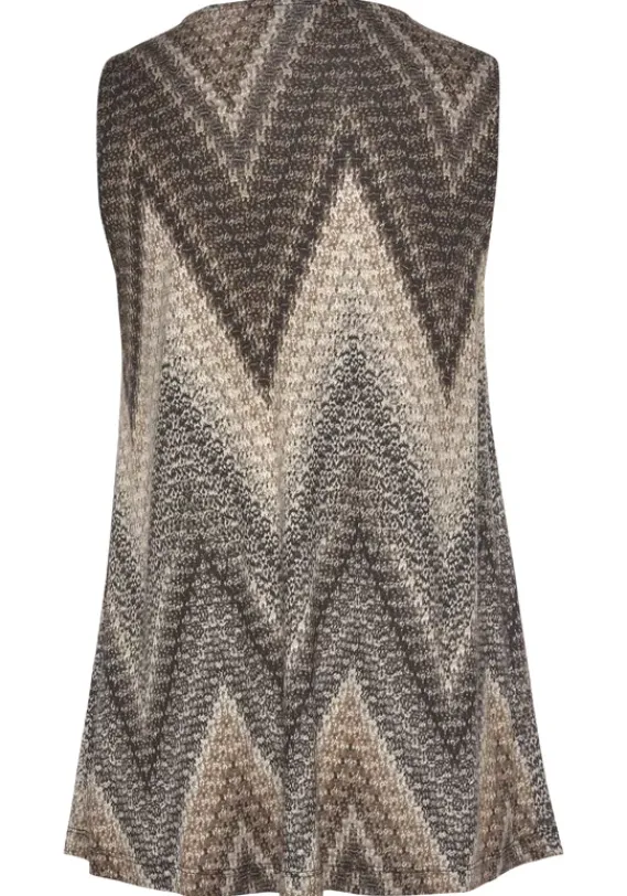Damenshirts|LASCANA Tanktop Schwarz-Braun-Creme Bedruckt