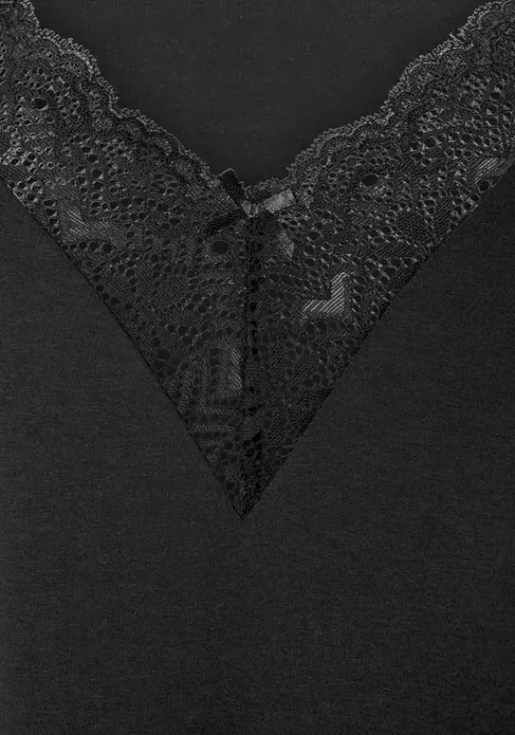 Damenshirts|LASCANA Tragertop Schwarz