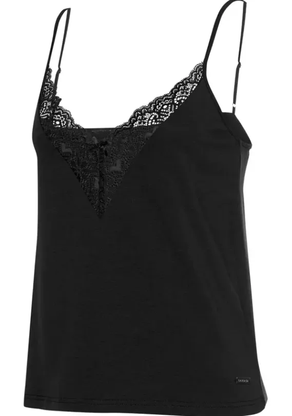 Damenshirts|LASCANA Tragertop Schwarz