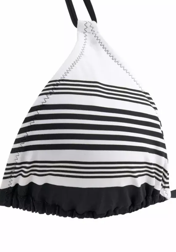 Triangel-Bikinis|JETTE Triangel-Bikini Schwarz-Weis