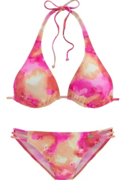 Triangel-Bikinis|Venice Beach Triangel-Bikini"Epica" Pink-Orange-Gelb-Bedruckt
