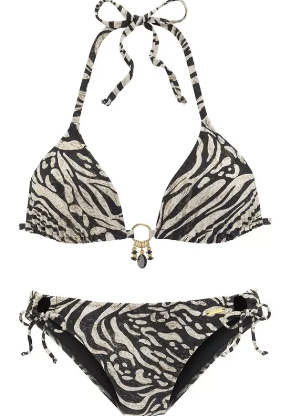 Triangel-Bikinis|Bruno Banani Triangel-Bikini"Esa" Braun-Bedruckt