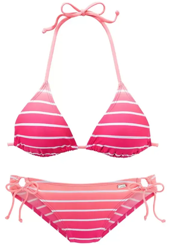 Triangel-Bikinis|Venice Beach Triangel-Bikini"Flash" Pink-Gestreift