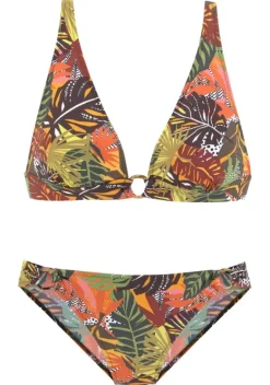 Triangel-Bikinis|Vivance Triangel-Bikini"Foglia" Braun-Bedruckt
