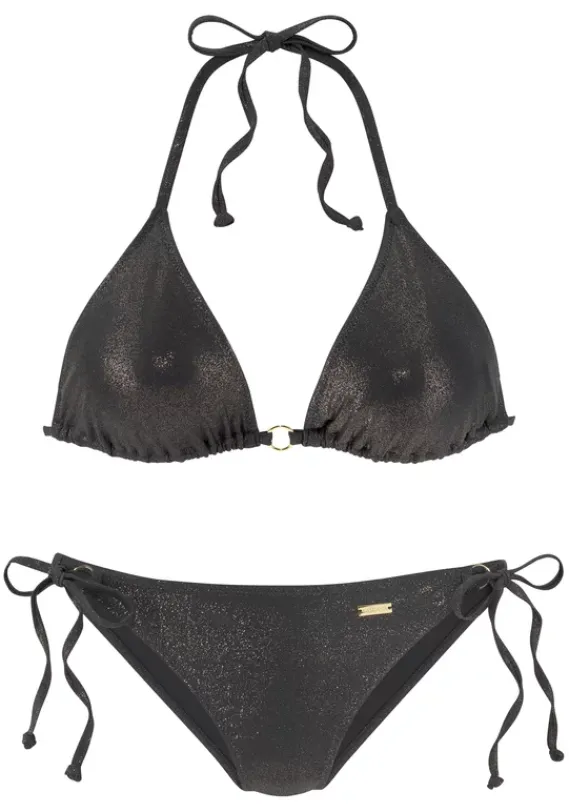 Triangel-Bikinis|LASCANA Triangel-Bikini"Gloss" Schwarz