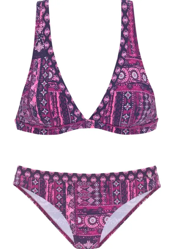 Triangel-Bikinis|s.Oliver Triangel-Bikini"Medley" Magenta Bedruckt