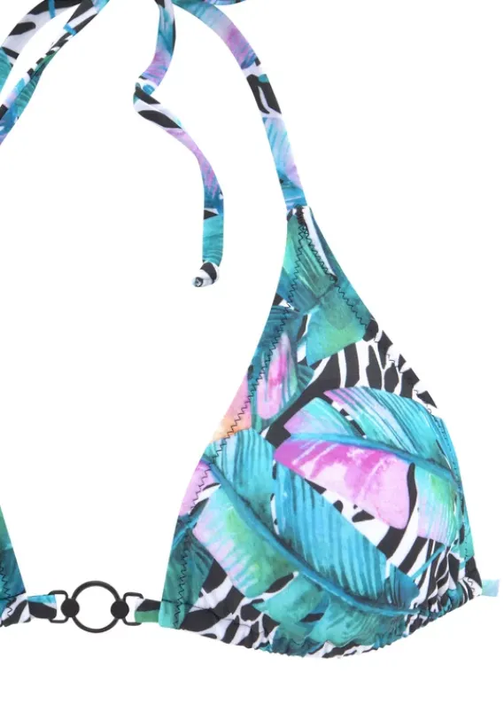 Triangel-Bikinis|Vivance Triangel-Bikini"Piuma" Schwarz-Bunt