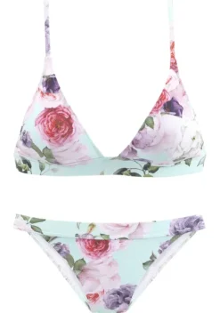 Triangel-Bikinis|LASCANA Triangel-Bikini"Rose" Hellmint-Bedruckt