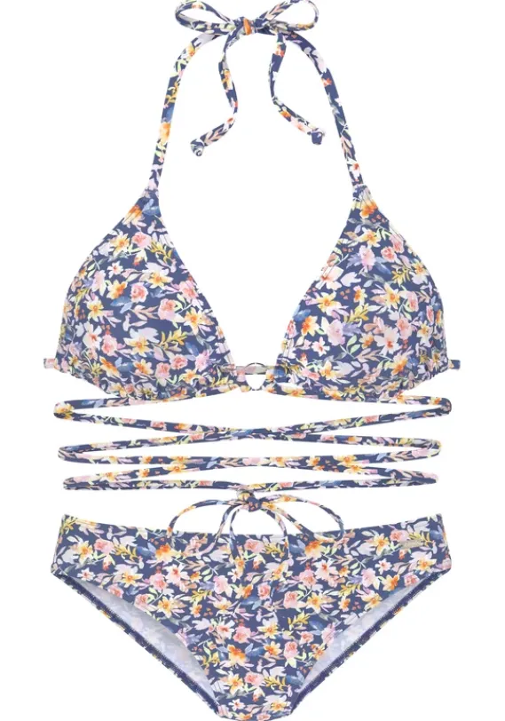 Triangel-Bikinis|Buffalo Triangel-Bikini"Tara" Blau-Bedruckt