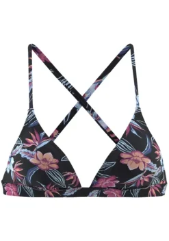 Triangel-Bikinis|KangaROOS Triangel-Bikini-Top"Agave" Schwarz-Bedruckt