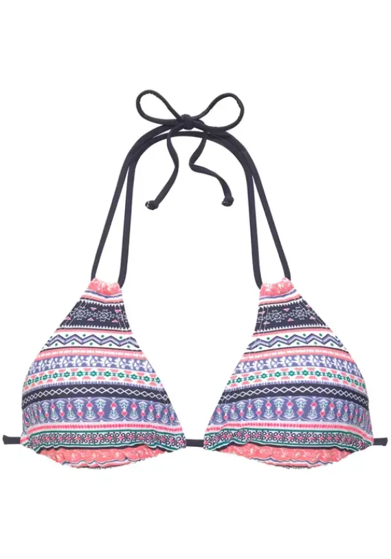 Triangel-Bikinis|s.Oliver Triangel-Bikini-Top"Barcelona" Blau-Rose-Gestreift