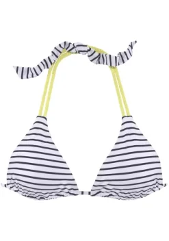 Triangel-Bikinis|Venice Beach Triangel-Bikini-Top"Camie" Schwarz-Weis-Limette