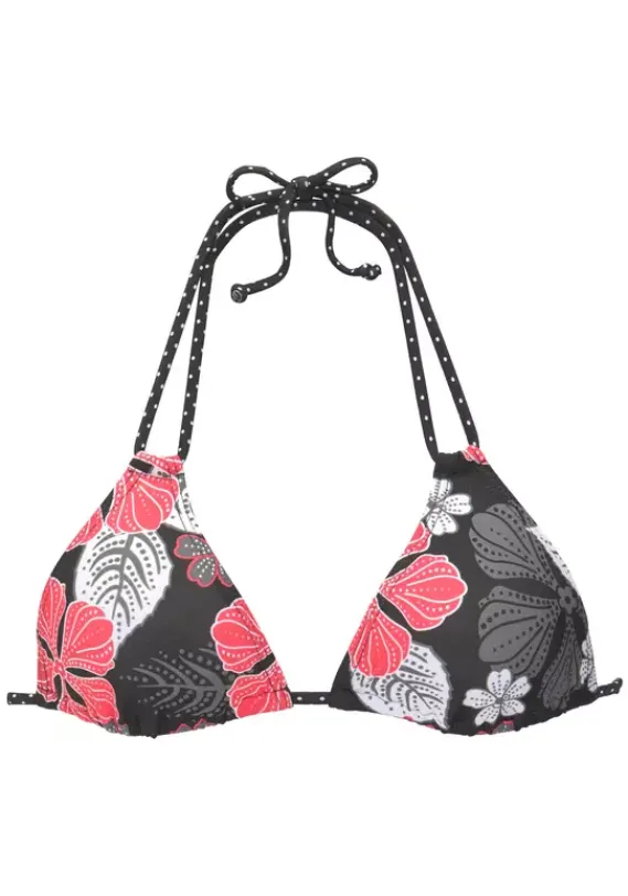 Triangel-Bikinis|Buffalo Triangel-Bikini-Top"City" Schwarz-Bedruckt