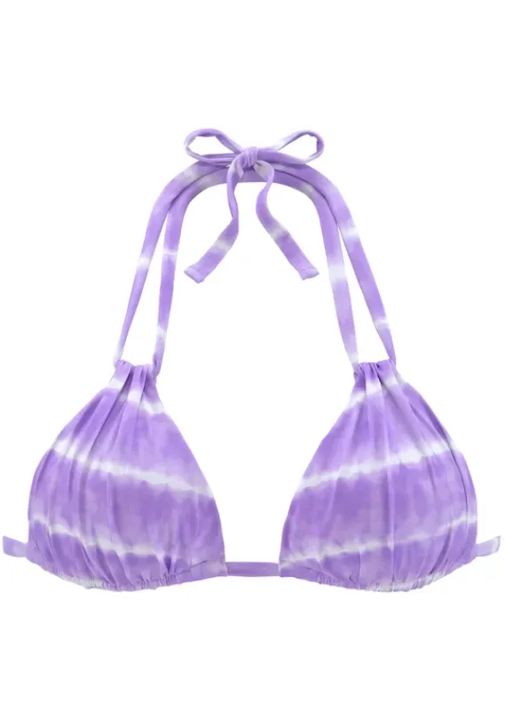 Triangel-Bikinis|s.Oliver Triangel-Bikini-Top"Enja" Lila-Weis