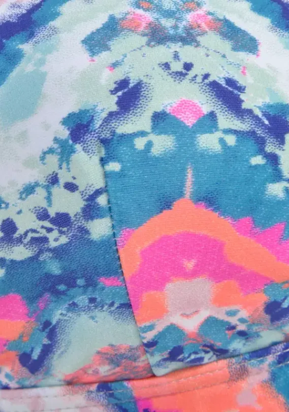 Triangel-Bikinis|Venice Beach Triangel-Bikini-Top"Face" Blau-Orange