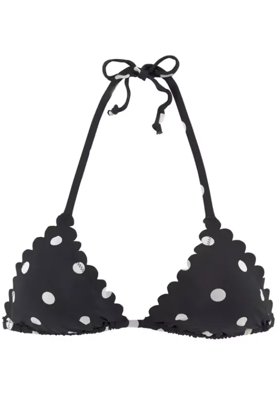 Triangel-Bikinis|LASCANA Triangel-Bikini-Top"Jada" Schwarz-Weis