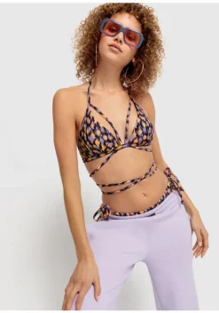 Triangel-Bikinis|LSCN by LASCANA Triangel-Bikini-Top"Lavista" Schwarz Bedruckt