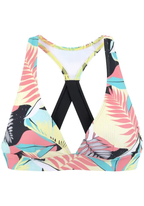 Triangel-Bikinis|LASCANA ACTIVE Triangel-Bikini-Top"Layne" Turkis-Gelb-Bedruckt